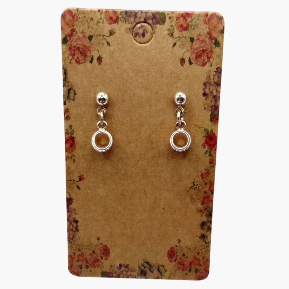 Silver Tone Dangling Circle Earrings